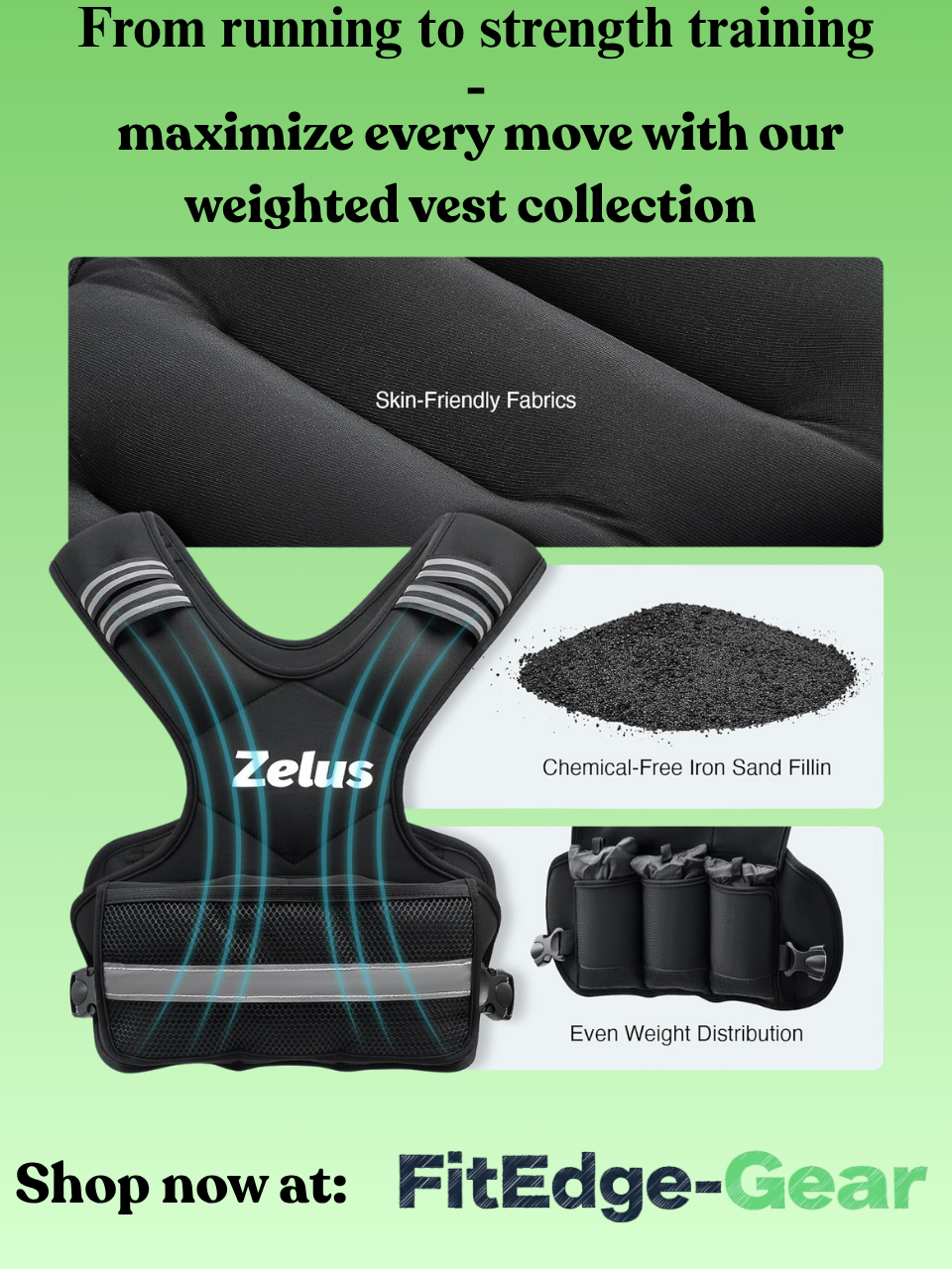 Adjustable Weighted Vest (11β20 lbs) | Strength & Cardio Training